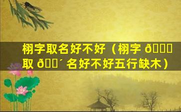 栩字取名好不好（栩字 🐘 取 🐴 名好不好五行缺木）